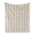 thumbnail image 1 of Brown Paisley Soft Flannel Fleece Throw Blanket, Zentangle Inspired Folk Motifs in Butterfly Repeating Pastel Print, Cozy Plush for Indoor and Outdoor Use, 50" x 70", Caramel and White, by Ambesonne, 1 of 5