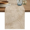 thumbnail image 1 of Brown Palm Leaves Table Runner 70 Inches, Summer Tropical Botanical Coastal Bed Runner Dresser Scarves Tabletop for Indoor Outdoor Parties/Ceremony/Banquet, 13" x 70", 1 of 9
