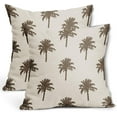 thumbnail image 1 of Brown Palm Tree Pillow Covers 20X20 InchTropical Coconut Trees Coastal Plants Decorative Pillow Cases Set of 2 Summer Retro Cotton Linen Throw Pillows Home Decor for Sofa Couch Cushion Outdoor, 1 of 6