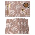thumbnail image 1 of Brown Palm Tree Placemats Set of 8 Summer Botanical Tropical Tree Place Mats Indoor Wipeable Table Mats Washable Cloth Dining Table Placemats for Kitchen Holiday Party Home Decor 13x19 Inch, 1 of 9