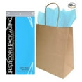 thumbnail image 1 of Brown Paper Gift Bags & Light Blue Gift Wrap Tissue Paper Size: 8 Inch X 4.75 Inch X 10.5 Inch | Count: 50 Bags | Color: Light Blue, 1 of 2