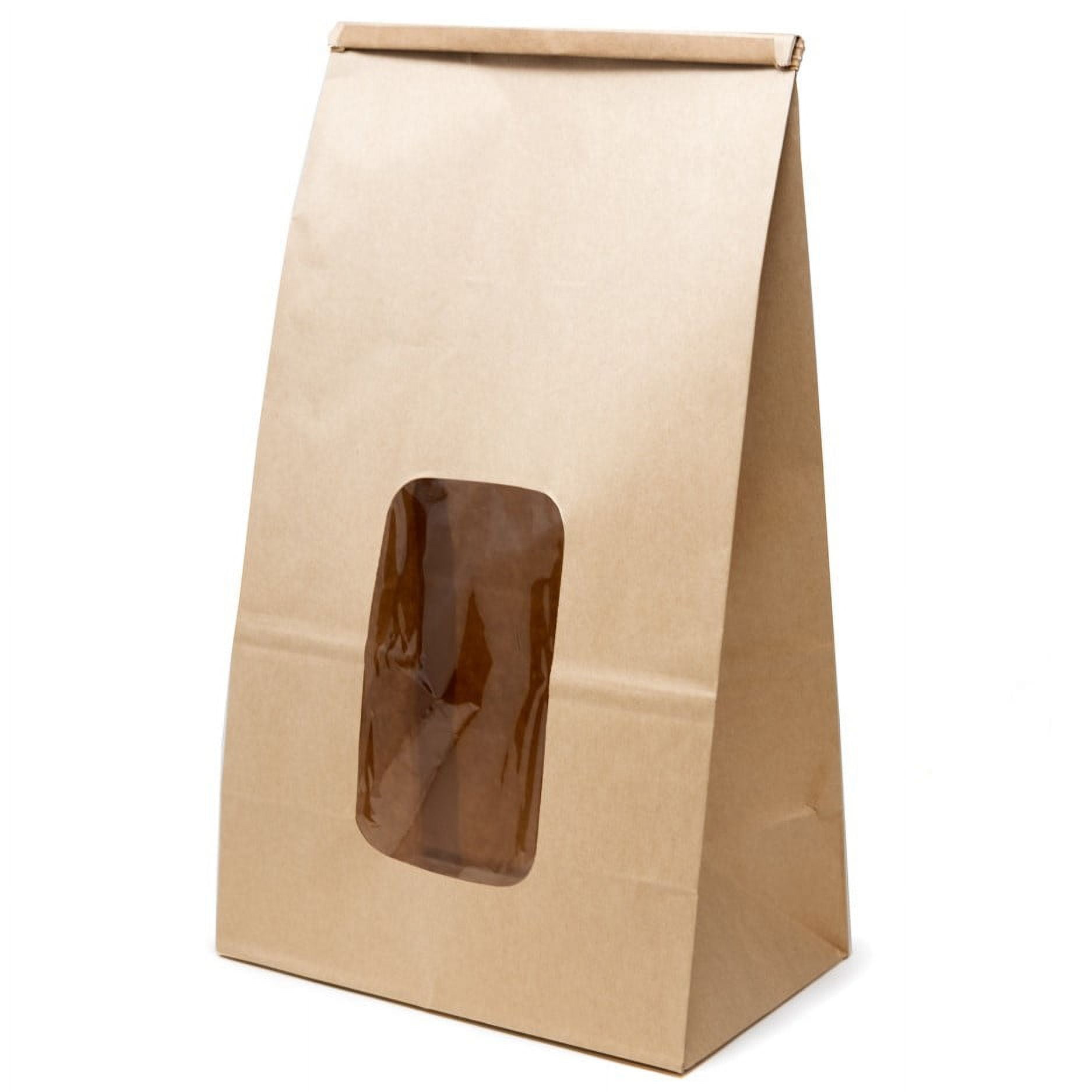 Brown Paper Goods 1915PLT Window Chip Bag w/ Tin Ties, 8.25" x 5.25" x