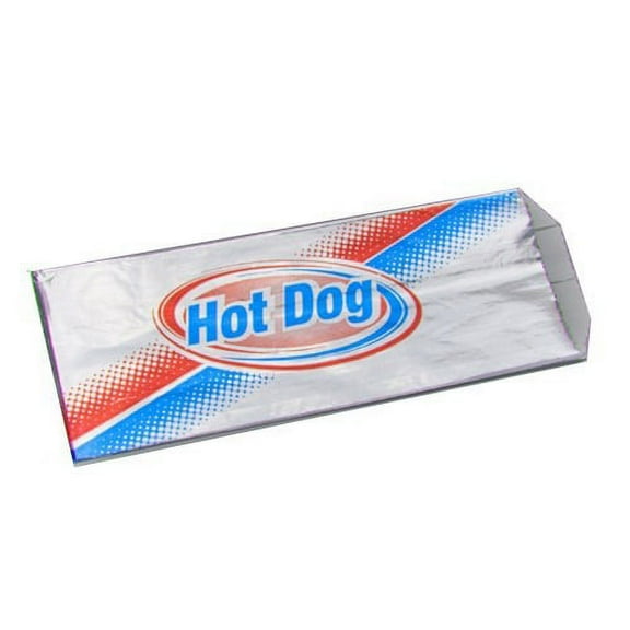 Brown Paper Goods Hot Dog Foil Bag Red/Blue, 4.5" Length x 3.5" Width x 8.5" Depth | 1000/Case