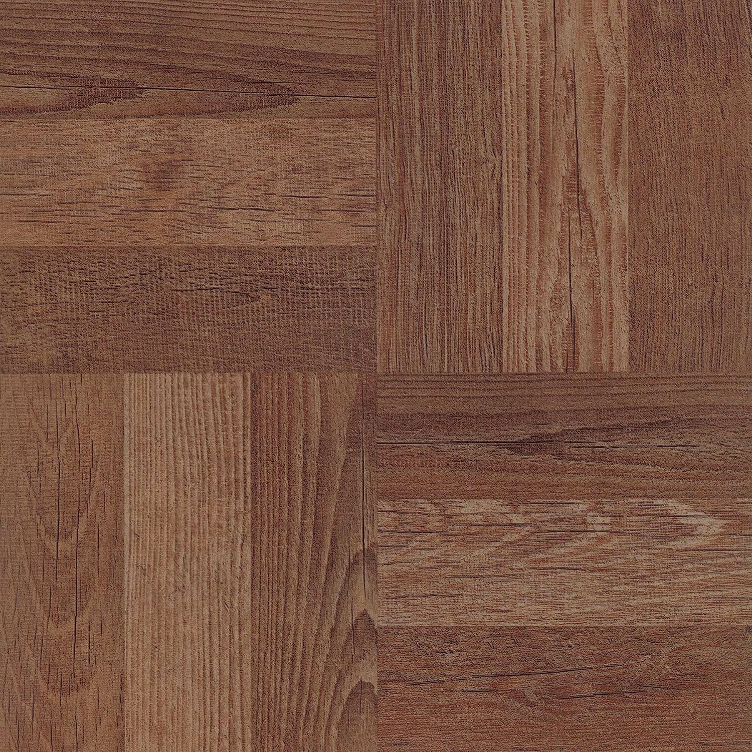 Brown Parquet Peel and Stick Floor Tiles, Brown Parquet Removable Vinyl Flooring, Self Adhesive Floor Tiles for Kitchen Bathroom Entryway