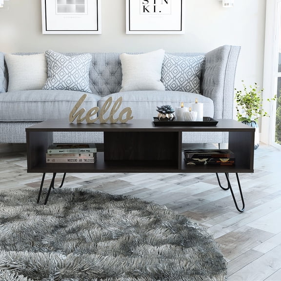 Brown Particle Board - Open Shelf Storage - Primary Living Space - Spacious Display Surface