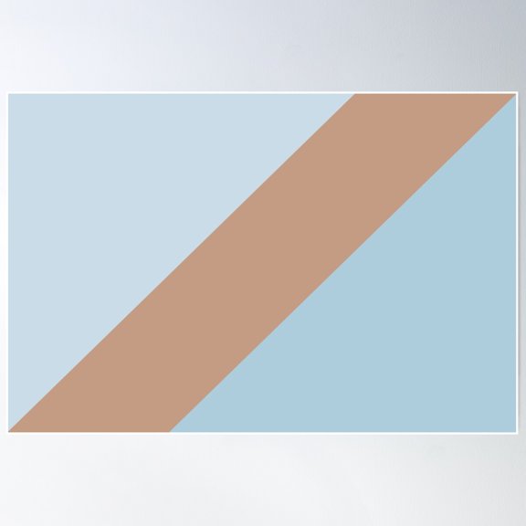 Brown Pastel Blue Minimal Diagonal Stripe Pattern 2021 Color Of The Year Canyon Dusk Plus Blue Me Away & Early September Poster Wall Art, Modern Wall Decor For Living Room Bedroom, 16x24 UNFRAMED