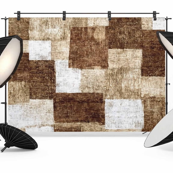 Brown Patchwork Photography Backdrop 7x5FT, Modern Abstract Dark Brown Patchwork Photo Backdrops, Background for Photography Studio Photo Studio Background, Back Drop for Photoshoot