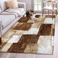 Brown Patchwork Washable Area Rug 4x6 Modern Abstract Dark Brown ...