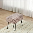 thumbnail image 1 of Brown  Pattern Jacquard Ottoman Entryway , 19"x12.5"x17"H  Soft Decorative Makeup Vanity Stool Foot Rest Stool for Bedroom Bathroom End of Bed Living Room Couch Home Décor, 1 of 9