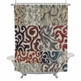 thumbnail image 1 of Brown Pattern Shower Curtain for Bathroom, Retro Abstract Art Classic Brown Red Orange Pattern Waterproof Cloth Fabric Bathroom Accessories Set with 12 Rust Proof Plastic Hooks, 60"x72", 1 of 9
