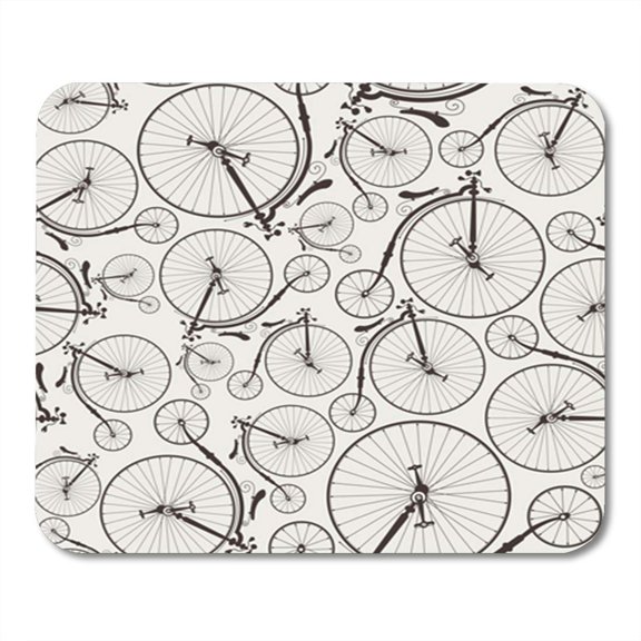 Brown Pattern Vintage Bicycle No Transparencies Ideal Circus Retro Mousepad Mouse Pad Mouse Mat 9x10 inch