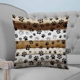 thumbnail image 1 of Brown Paw Print Decorative Pillowcase 20''x20'', Vintage Farmhouse Country Wooden Grain Throw Pillow Covers Soft Cushion Case for Couch Sofa Bedroom Living Room, Pillowcase Boho Decor, 1 of 8