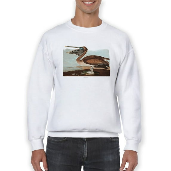 Brown Pelican. Sweatshirt Men -John James Audubon Designs, Male XX-Large