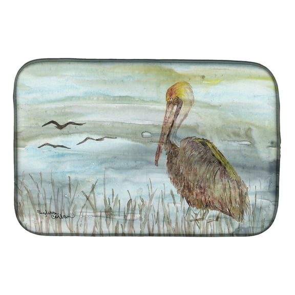 Brown Pelican Watercolor Dish Drying Mat