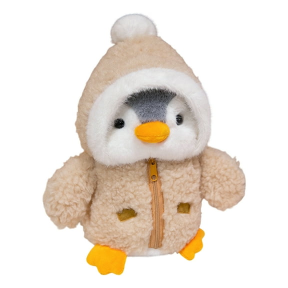 Brown Penguin Plush Toy With Soft Material For Children Indoor Decor And Safe Design With Cuddly Feel