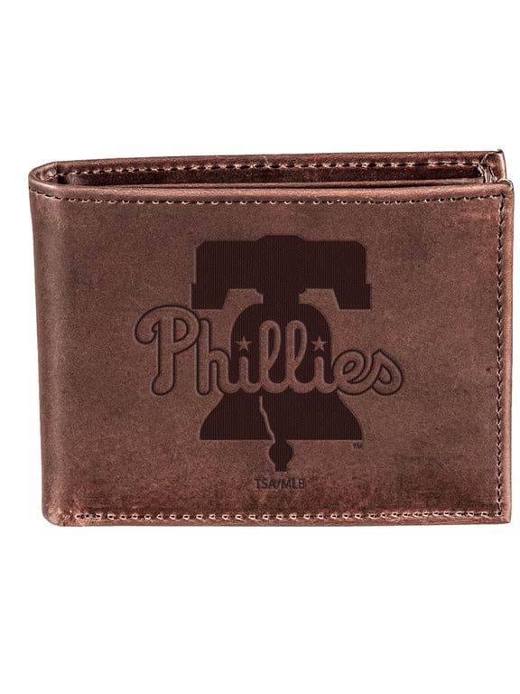 Brown Philadelphia Phillies Bi-Fold Leather Wallet