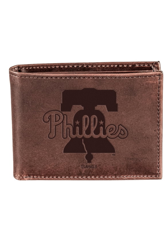 Brown Philadelphia Phillies Bi-Fold Leather Wallet