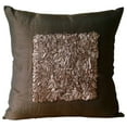 thumbnail image 1 of Brown Pillow Cover 20x20 inch (50x50 cm), Designer Brown Throw Pillow Cover, Textured Ribbon Centered Throw Pillow Cover, Geometric Modern Pillow Case, Silk - Vintage Chocolate Love, 1 of 3