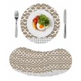 thumbnail image 1 of Brown Pine Leaves Round 13 Inch Placemats Set of 8, Abstract Art Geometric Gray Plaid HeatResistant Non Slip Place Mats for Dining Table, Wipeable Braided Kitchen Table Mats for Housewarming, 1 of 9