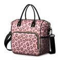 thumbnail image 1 of Brown and Pink Leopard Print Insulated Leakproof Lunch Box for Women, Large Lunch Bag for Tween Teen Adult, Loncheras Para Mujer for Work Beach Travel Picnic Camping, 1 of 6