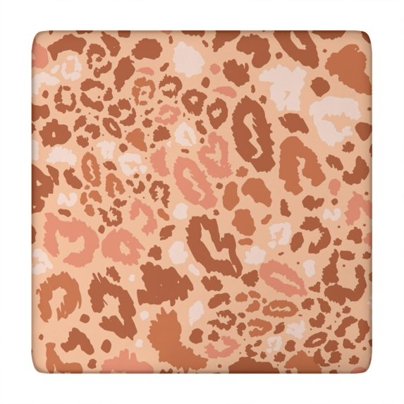 Brown and Pink Of Leopard Print Square Fitted Tablecloth with Elastic Edge,Square Table Cover,Washable Elastic Table Cover for Home Kitchen Party Decor 34"x34"