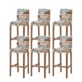 thumbnail image 1 of Brown Pink Vintage Bar Stool Covers Set of 6, Retro Farmhouse Elegant Pastoral Stretch Washable Bar Chair Covers with Backs, Removable Pub Counter Height Chair Cover for Kitchen Dining Room Cafe, 1 of 7