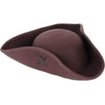 thumbnail image 1 of SandT Collection Brown Pirate Hat for Adults Men and Women Tricorn Costume Hat, 1 of 5