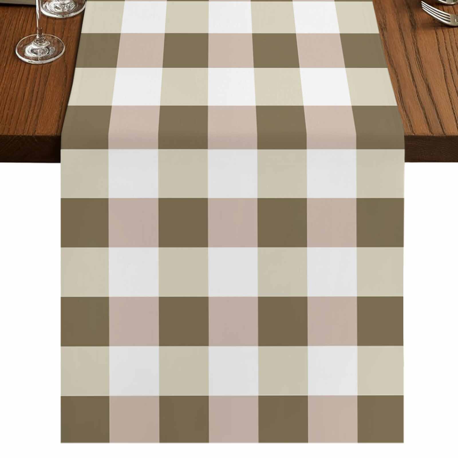 Brown Plaid 36 Inch Table Runner, Spring Summer Farmhouse Buffalo ...