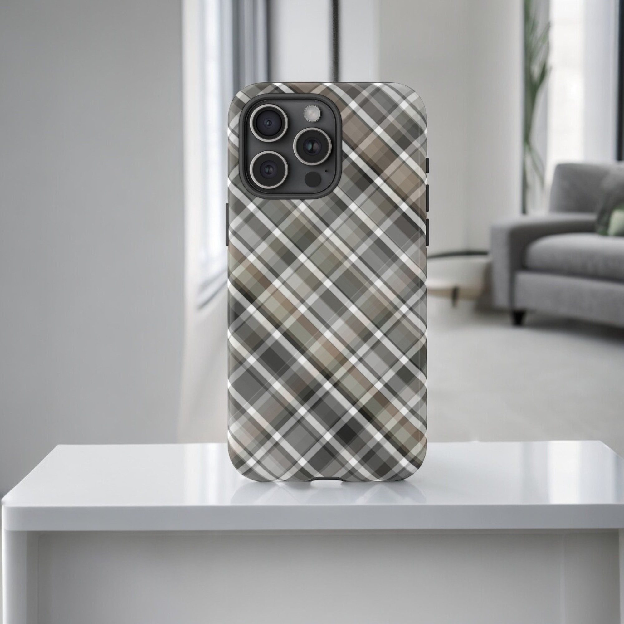 Herringbone Glen Plaid Pattern iPhone Case