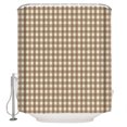 thumbnail image 1 of Brown Plaid Bathroom Shower Curtains with 12 Hooks Polyester Waterproof Shower Curtain for Stalls and Bathtubs Gingham Checked Minimalist Modern Decorative Bathroom Privacy Curtain 60x72 Inches, 1 of 9