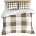 thumbnail image 1 of Brown Plaid Bedding 3 Piece Duvet Cover Set Twin Size, Spring Summer Farmhouse Buffalo Checkered Soft Microfiber Comforter Cover with Zipper Closure & Pillowcases, Wrinkle & FadeResistant Quilt Cover, 1 of 9