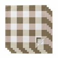 thumbnail image 1 of Brown Plaid Cloth Napkins, Spring Summer Farmhouse Buffalo Checkered Washable and Reusable Dinner Napkins Set of 4, Table Napkin for Kitchen Party Birthday Wedding Hotel Housewarming 20"x20", 1 of 8