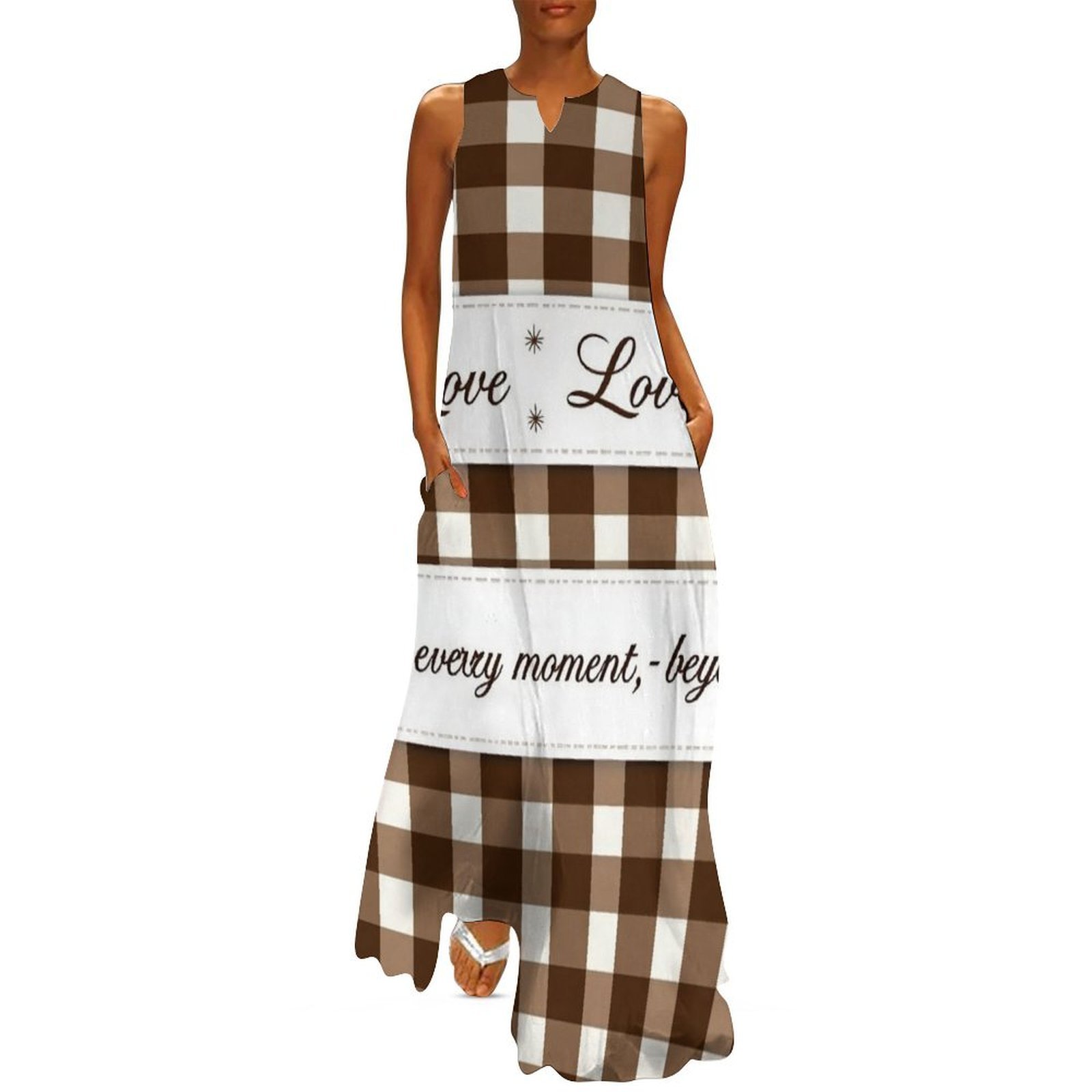 Brown Long Women's Dress S228 main image 0