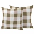 thumbnail image 1 of Brown Plaid Outdoor Waterproof Pillow Covers, Spring Summer Farmhouse Buffalo Checkered Decorative Square Throw Pillowcase Sofa Cushion Sham for Patio/Couch/Chair, 24"x24" 2 Pack, 1 of 8
