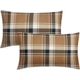 thumbnail image 1 of Brown Plaid Pillow Covers 12x20 Inch Brown Black Beige Buffalo Plaid Tartan Pattern Rectangle Decorative Throw Pillow Cases Set of 2 Farmhouse Holiday Cushion Cases Sofa Couch Bed Decor, 1 of 6