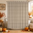 thumbnail image 1 of Brown Plaid Shower Curtains for Bathroom, Gingham Checked Minimalist Modern Waterproof Fabric Shower Curtain, Decorative Bathroom Curtain for Bathtub, 36"x72", No Hooks Included, 1 of 9