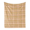 thumbnail image 1 of Brown Plaid Soft Flannel Fleece Throw Blanket, Vertical and Horizontal Streaks in Various Colors Earth Tones Continuing, Cozy Plush for Indoor and Outdoor Use, 60" x 80", Multicolor, by Ambesonne, 1 of 6