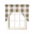 thumbnail image 1 of Brown Plaid Swag Valances for Windows, Small Curtains Drapes, Spring Summer Farmhouse Buffalo Checkered Kitchen Window Curtains Over Sink Window Treatment Valance for Bedroom/Bathroom 56"x36", 1 of 5