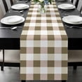 thumbnail image 1 of Brown Plaid Table Runner 70 Inches Long, Spring Summer Farmhouse Buffalo Checkered Kitchen Coffee Dining Table Decoration for Home Party Birthday Wedding Home Decor 13x70 Inches, 1 of 8