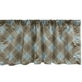 thumbnail image 1 of Ambesonne Brown Plaid Valance Pack of 2, Repeated Bicolor Tartan, 54"X12", Pale Slate Blue Dark Tan, 1 of 3