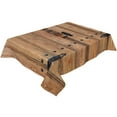 thumbnail image 1 of Brown Planks Retro Wood Grain Table Cloth Waterproof Dining Tablecloth Kitchen Decorative Coffee Cui, 1 of 5