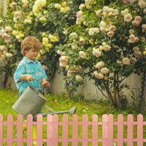 Brown Plastic Garden Fencing - Decorative Lawn Edging for Flower Beds, Easy Install Yard Border with Interlocking Design (19.6"x11.8" Each)