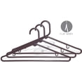 thumbnail image 1 of Brown Plastic Tubular Top Hanger with Fixed Bar, Box of 144, Space Saving Tube Hangers with Hooks for Hanging Straps, 1 of 4