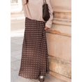 thumbnail image 1 of Brown Polka Dot High Waist Flowing Maxi Skirt Casual Elegant, 1 of 7