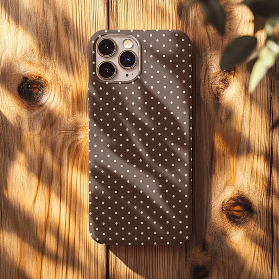 Brown Polka Dot Y2K Style Case for iPhone 11 12 13 14 15 16 17 Pro Max Plus