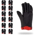 thumbnail image 1 of Brown Jersey Gloves for Women and Men, 9.5 Inch. Pack of 288 144 Pairs Red Fleece Lined Polyester and Cotton Jersey Work Gloves with Open Cuff. Washable Cotton Gardening Gifts, 1 of 8
