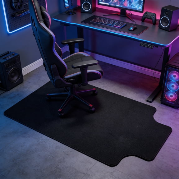 Brown Polyester Office Chair Mat for Hardwood Floor Under Desk, Non-Slip Heavy Duty 35x47 Inch Hard Floor Protector, Silent Rolling Computer Mat for Tile Laminate