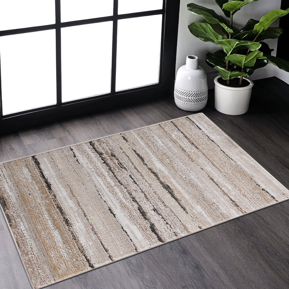 Striped - No Shedding & Stain Resistant - Bedroom, Living Room - Stylish Area Rug