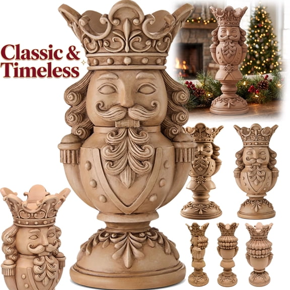 Nutcracker Candle Holder, Brown Polyresin Nutcracker Christmas Pillar Candle Holder, Classic, 8"