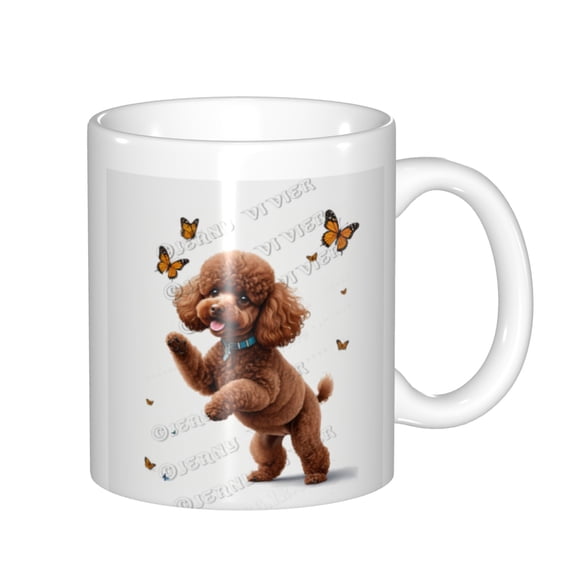 Brown Poodle Dog Mug 11 oz (330 ml) Ceramic Coffee Mug